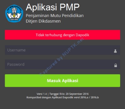 aplikasi pmp tidak terhubung dengan dapodik